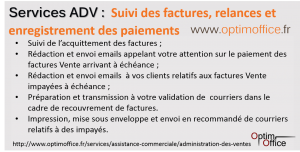 Consultant ADV freelance : sui et relance des impayés Office-manager freelance : suivi et relance des factures impayées
