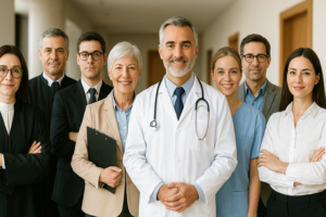 Group of small business owners and non-profit leaders working with a virtual assistant to simplify administration and boost results