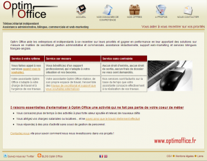 site web www.optimoffice.fr de 2010 en 2012 développé en php