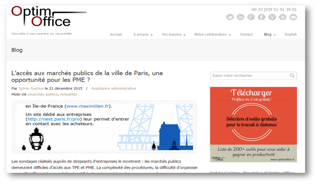 blog Optim Office hébergé par WordPress